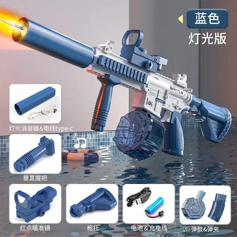 M416 Electric Water Gun — Auto Light-Up Summer Pool Toy