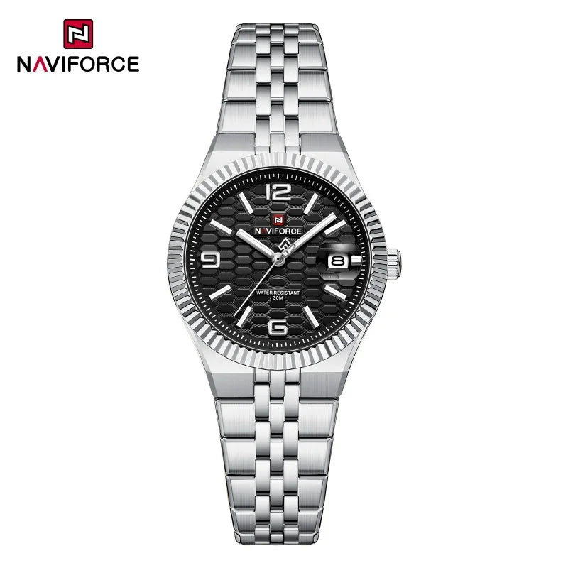 NAVIFORCE NF5079 Women's Quartz Watch — Waterproof Stainless Steel Bracelet
