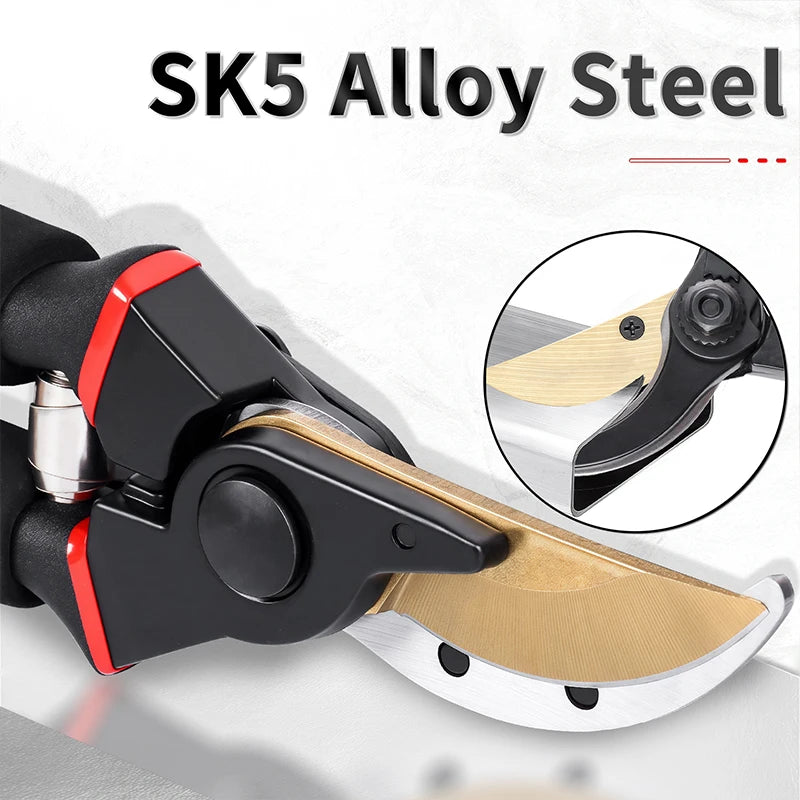 【Effort-Saving Design】Gardening Scissors Branch Pruner, Fine Craftsmanship Garden Pruning Shears, Fruit Tree Pruner, Household Landscaping Pruning Tool, Heavy-Duty Sk5 Blade Pruning Shears