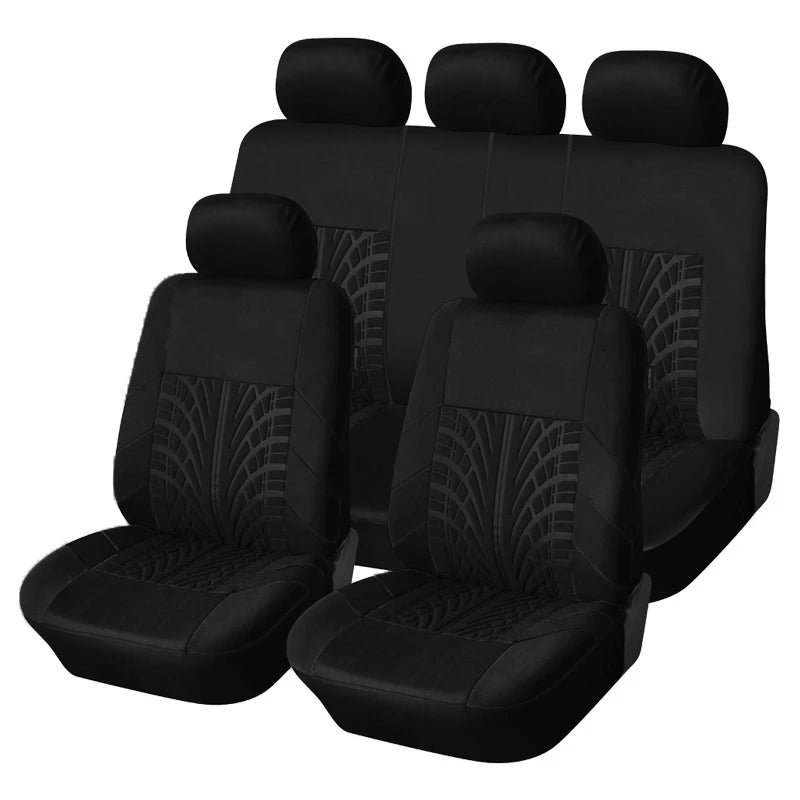 Universal Car Seat Covers 5 Pc Set with Tire Track Detail
