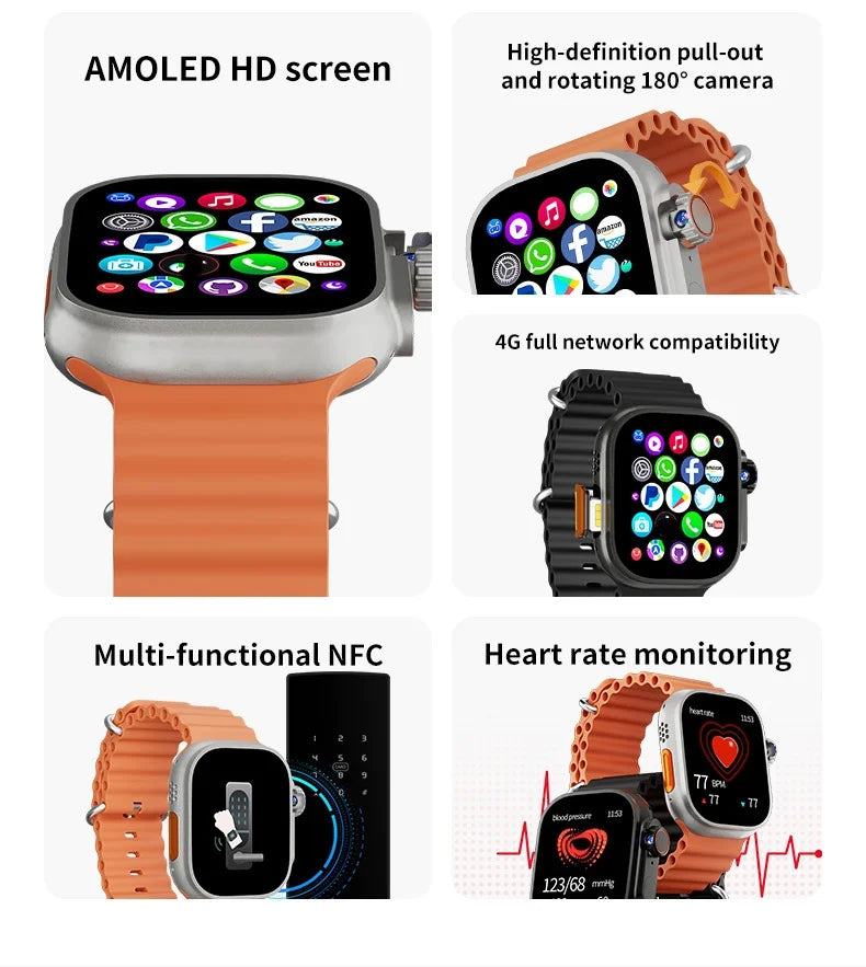 DW100 Pro Updated DW100 Pro Plus + Smartwatch With Touch ID 2.29inch Large Screen Rotary Camera NFC GPS Position WIFI Connect