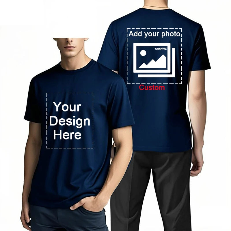 Men's Customizable T-Shirt Crew Neck Comfortable Stylish Fit Personalized Perfect for Men's Designs or Messages Custom T Shirt