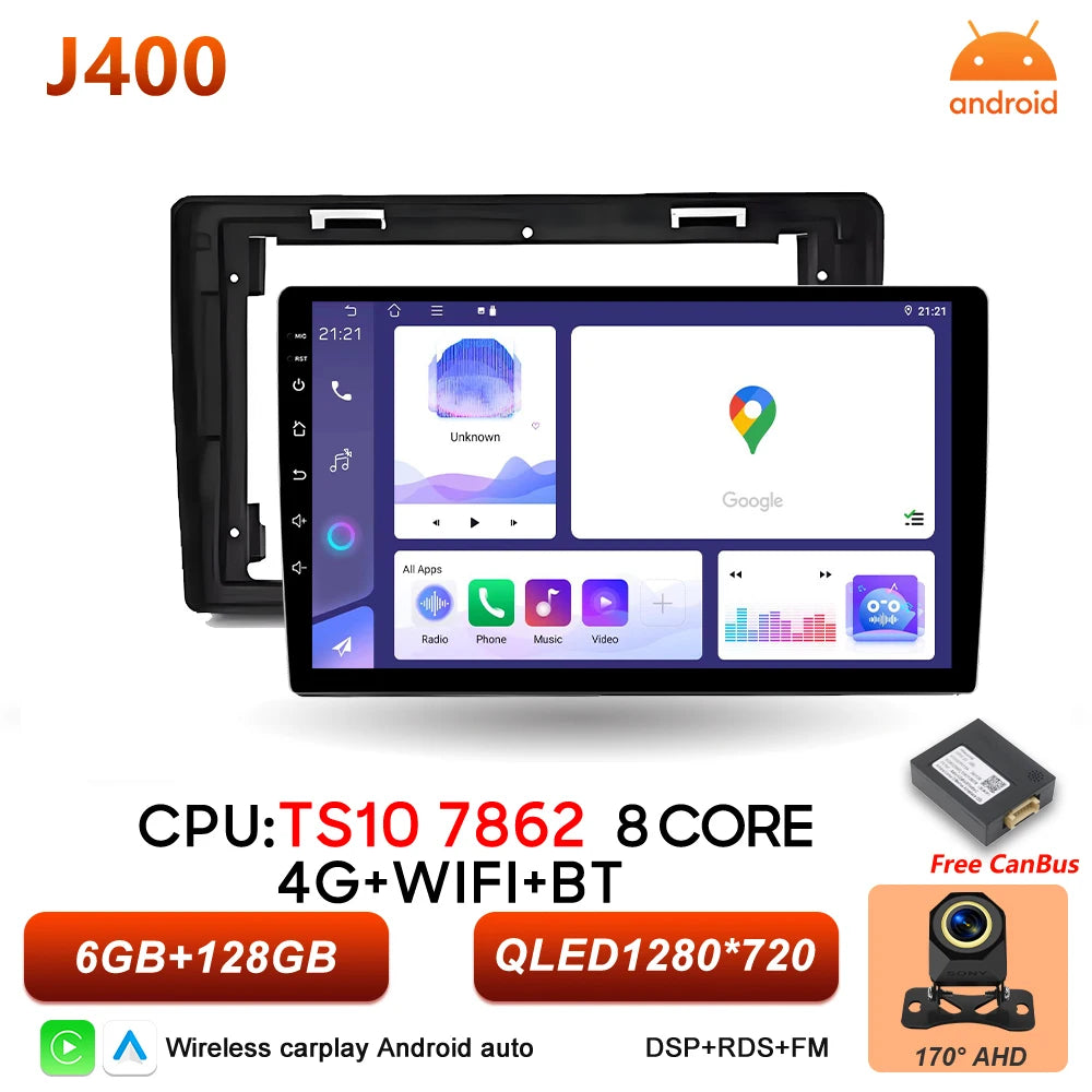 10" Android Car Radio with Wireless CarPlay & GPS — Dodge RAM 1500 (2008-2012)
