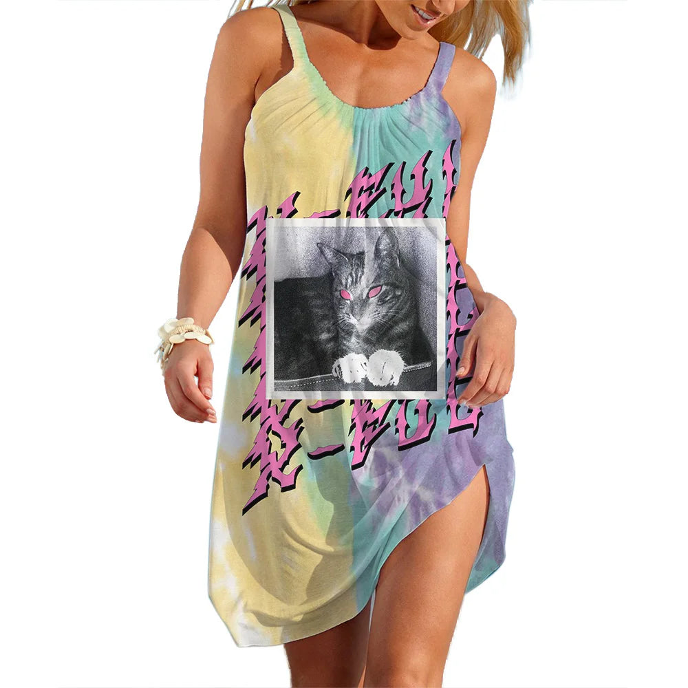 Women's Slip Dress Ethnic Style Holiday Wear Woman Trend Streetwear Summer Lady Casual Dresse Sleevesless Simple Elgant Skirt
