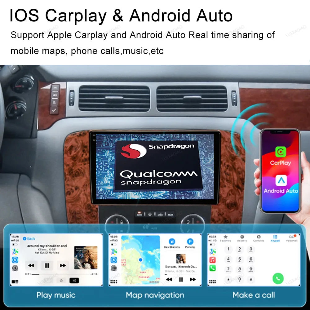 Android 16 Car Radio For Chevrolet Silverado 3 GMTK2 2014 2015 2016 2017 2018 Carplay Auto 2K Screen Multimedia Video Player GPS