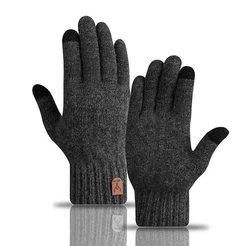 Men's Plush Lined Knit Gloves - Thick Winter Gloves - photo 9