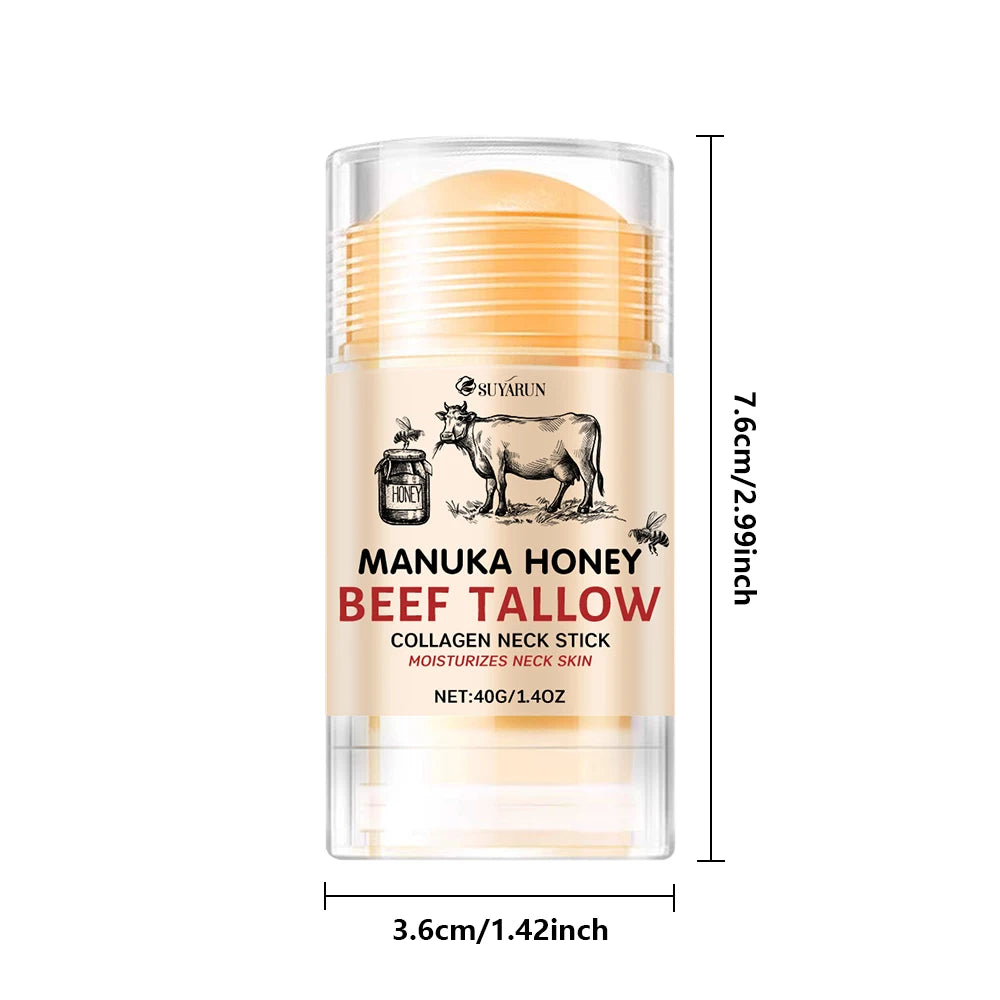 SUYARUN Honey Tallow Neck Care Cream Stick – Deep Moisturizing & Nourishing for Dry Rough Neck Skin