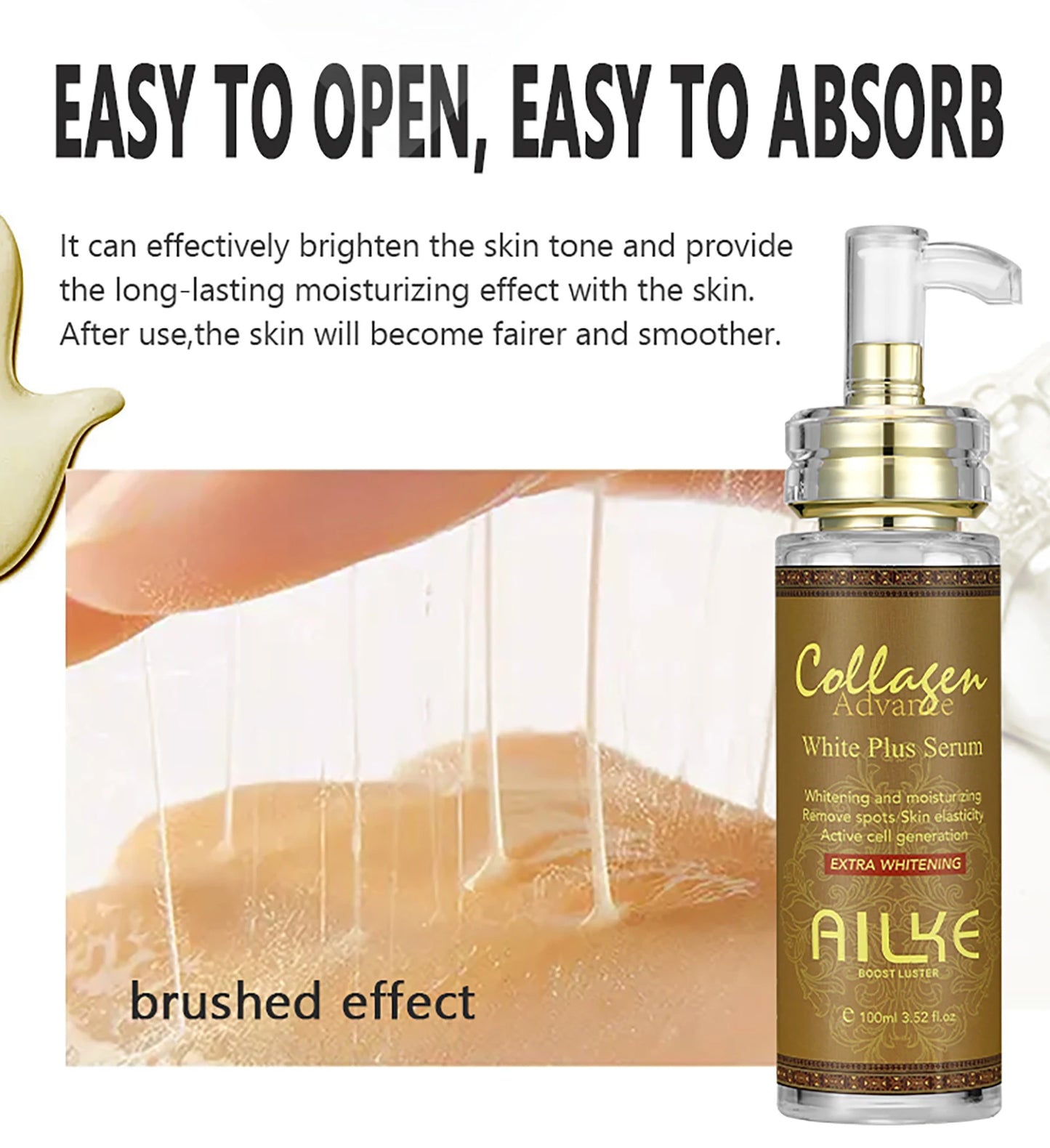 Collagen whitening essence, used for facial and body moisturizing, brightening skin, radiant skin, even black spots, age spots,