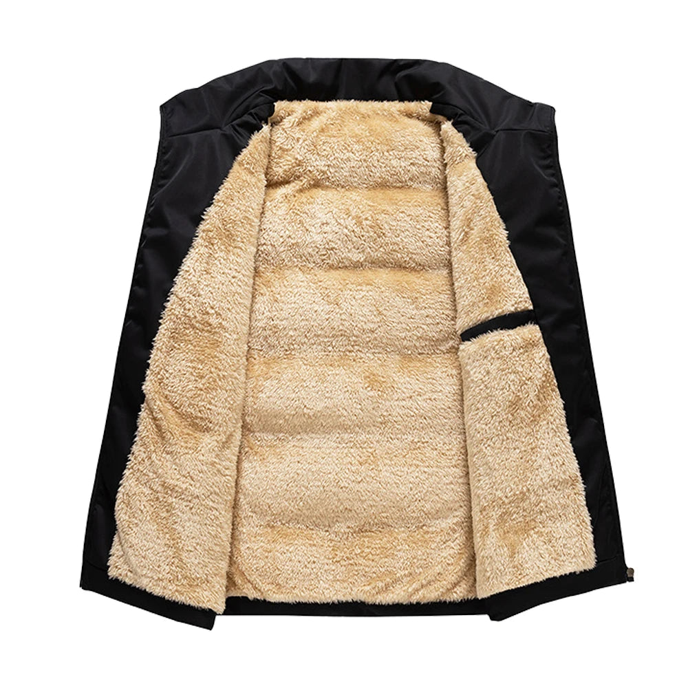 Men's Sleeveless Puffer Vest - Solid Color Padded Winter Waistcoat - photo 3