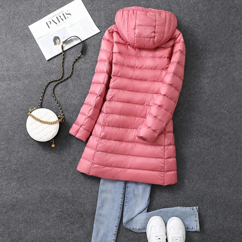 Women's Extra Long Puffer Coat - Detachable Hood Winter Jacket - photo 5