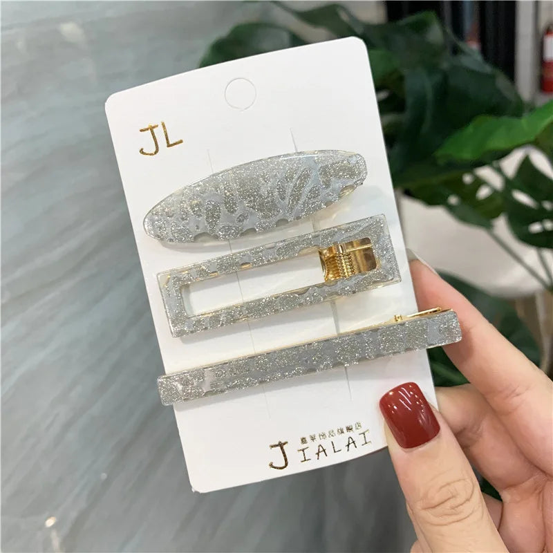 UXSL Girls Hairpins Cute Cat Acetate Hair Clips Headdress Womens Water Drop Leopard Print Barrettes Hair Accessories Gift