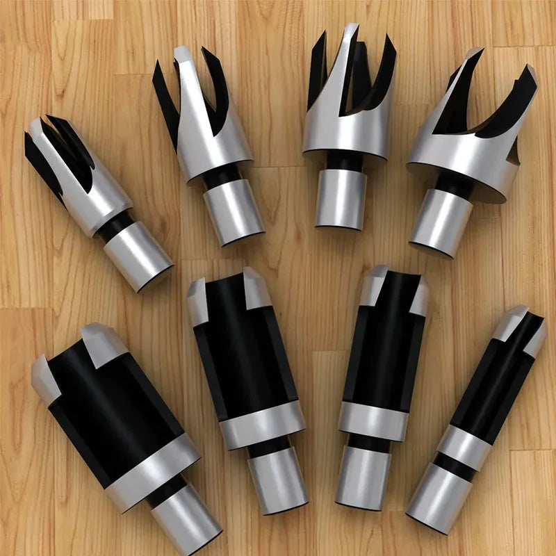 8 Pc Wood Plug Cutter Set, Carbon Steel Tenon Drill Bits