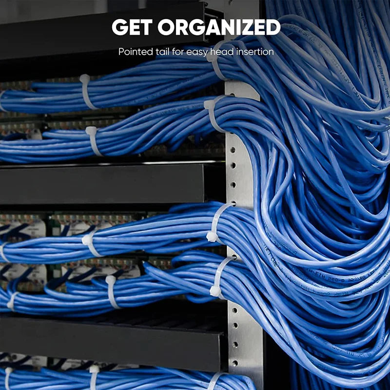 Nylon Cable Ties – Wire Bundling, Pipe Fixing, Self-Locking, Tighter When Pulled, Thickened Buckle