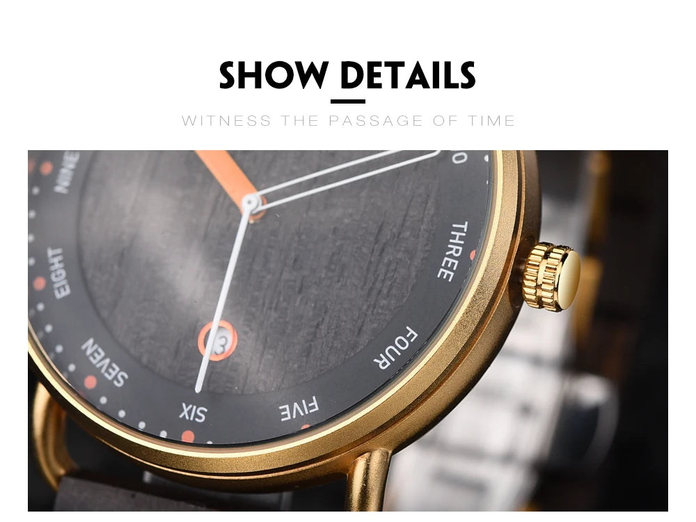 Man's Watches BOBO BIRD Wooden Quartz Watch Casual Wristwatch for Men Unique Gift Drop Shipping
