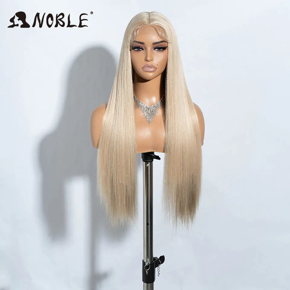 Noble Cosplay Long Straight Synthetic Lace Front Wigs For Women 30 Inch Middle Part Synthetic Lace Wig High Temperature Fiber
