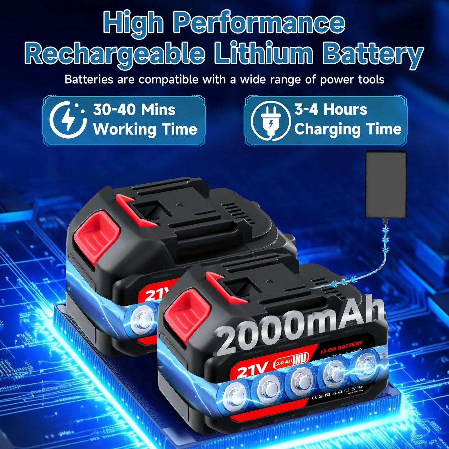 Cordless Car Wash Washer — Portable Cleaner, 2 Batteries & Hose