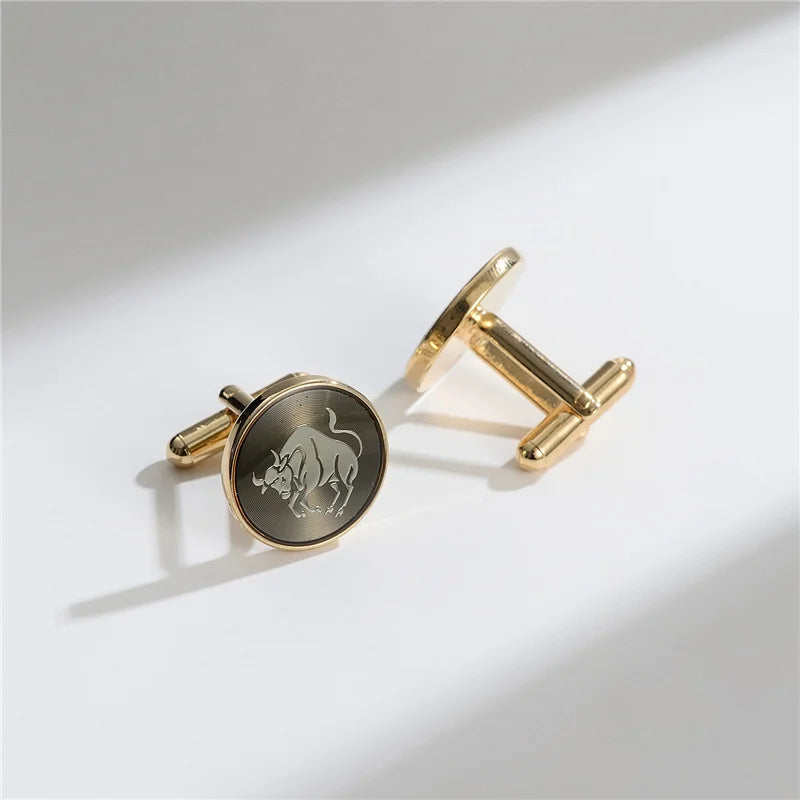 Man Shirt Cufflinks Copper Cufflinks For Mens Luxury Wedding Guests Gifts Round Square Fashion Jewelry Men Cuffs Links Tie Clip