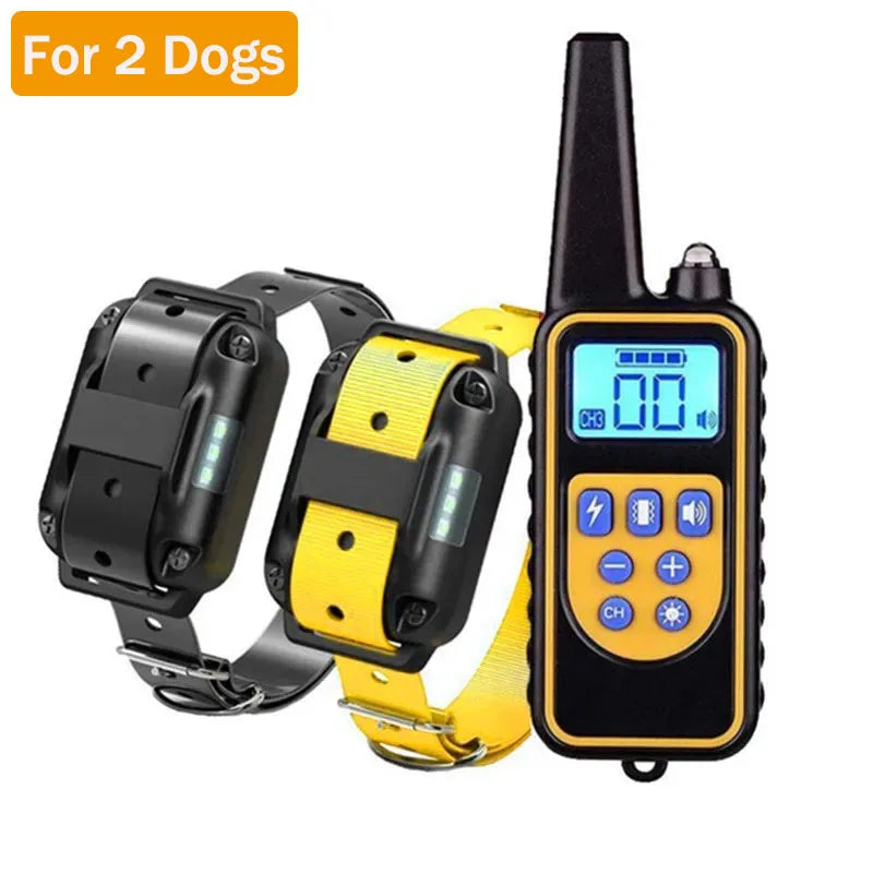 Electric Waterproof Dog Training Collar – Rechargeable Remote Anti-Bark Device | For 1, 2 or 3 Dogs
