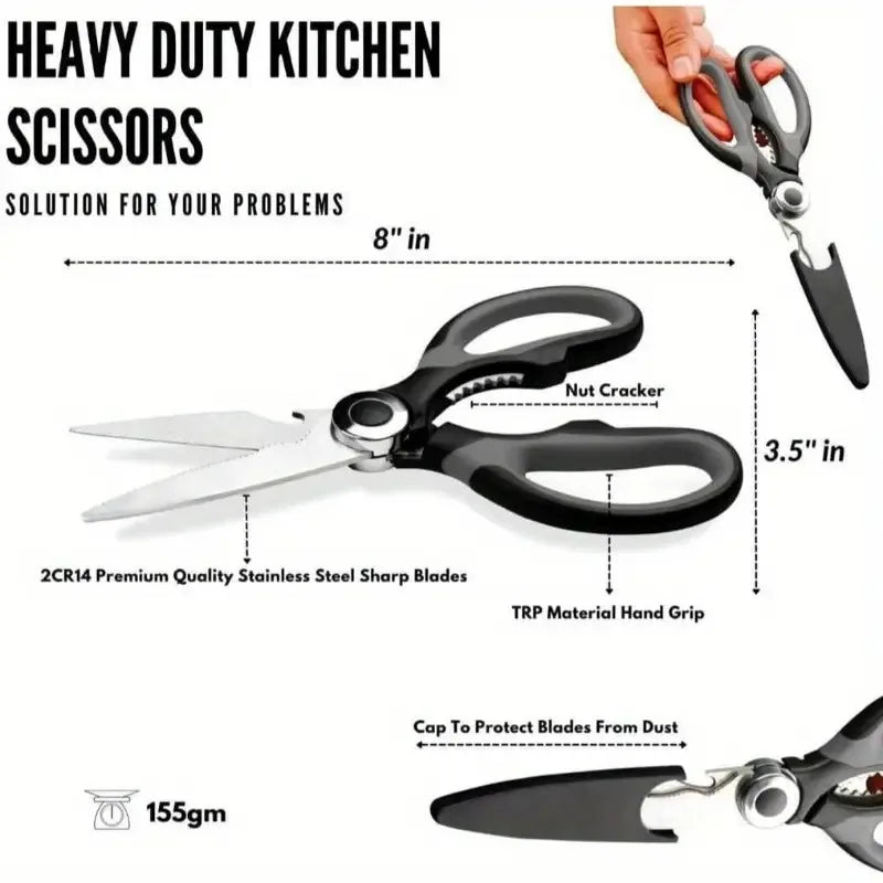 1-Pack All-Purpose Scissors - Holiday Gift Wrapping & Crafting Kit for Christmas Present Prep