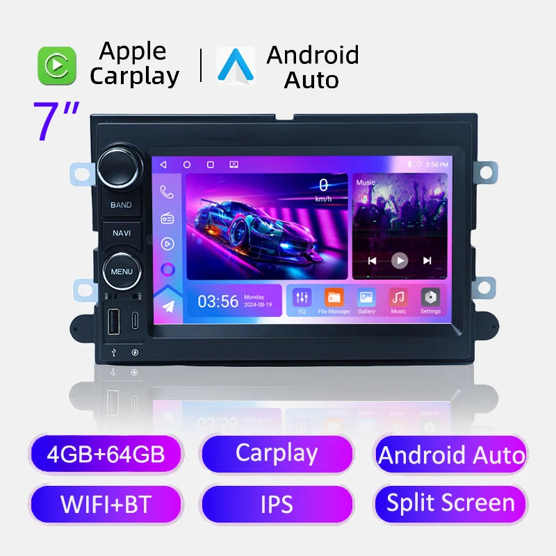 7" Car Stereo with Apple CarPlay & Android Auto, Compatible with Ford F150 F250 F350, Fusion, Mustang & Explorer