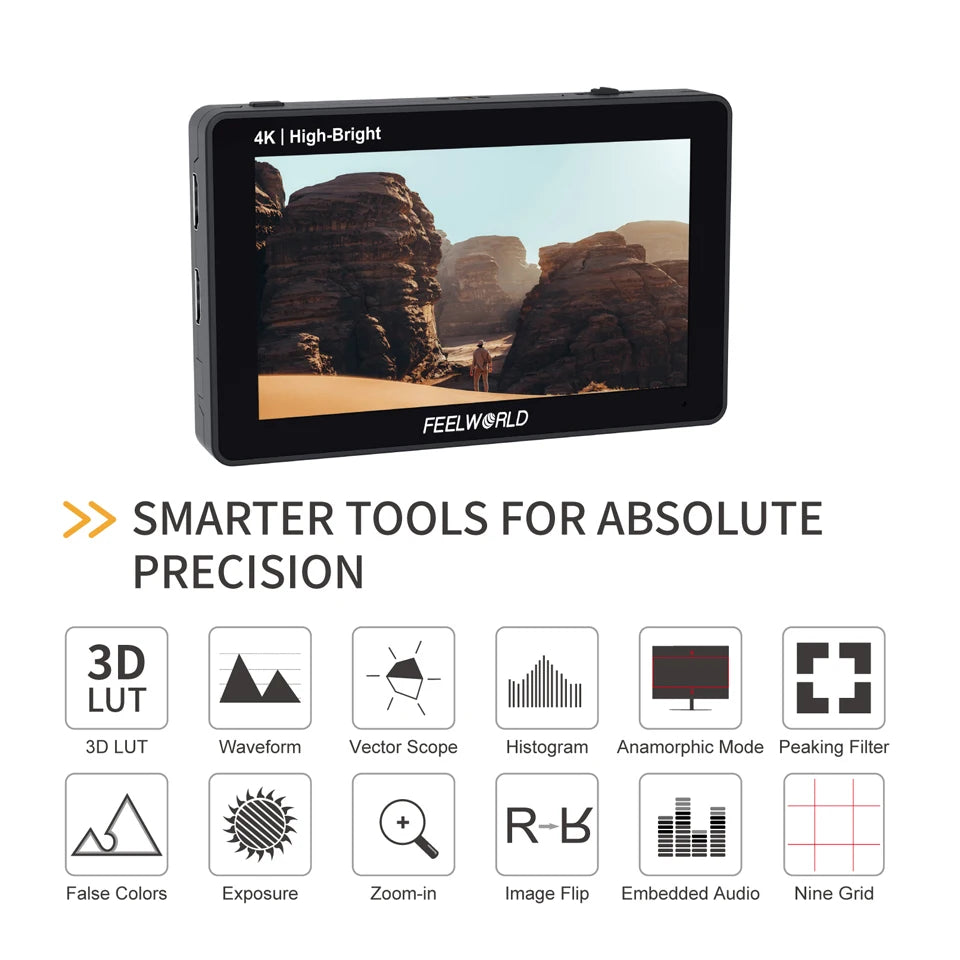 FEELWORLD F6 PLUSX Touch Screen 5.5 Inch Portable Monitor Accurate Waveform Monitoring Camere DSLR 3D LUT Full HD 1920x1080