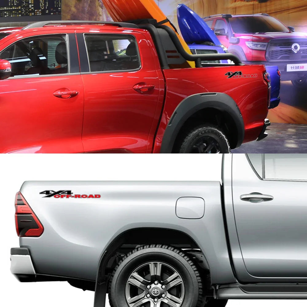 2Pcs 4X4 Off Road Stickers Car Graphics Decor Decal For Ford F150 Chevrolet Silverado GMC Sierra Dodge Ram Isuzu Dmax Pickup