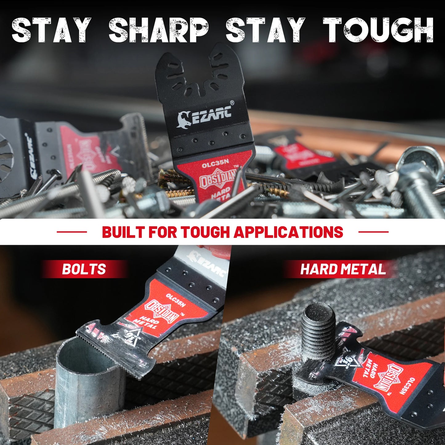 EZARC TiCN Carbide Oscillating Saw Blade – Quick-Release Multi-Tool Blade for Hard Metal, Nails & Bolts