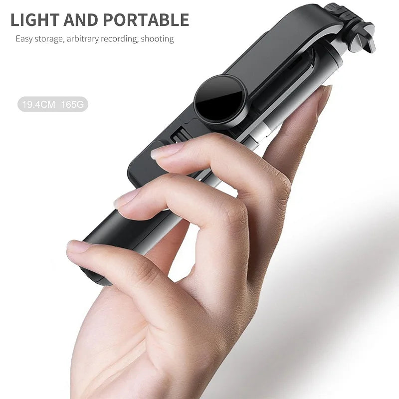 Portable Tripod Phone Selfie Stick – LED Fill Light, Bluetooth Remote & Extendable Stand for TikTok & Live