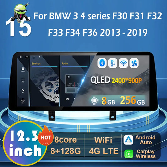 Wireless CarPlay & Android Auto Retrofit Module, Compatible with BMW 3 4 Series F30 F32 (NBT EVO)