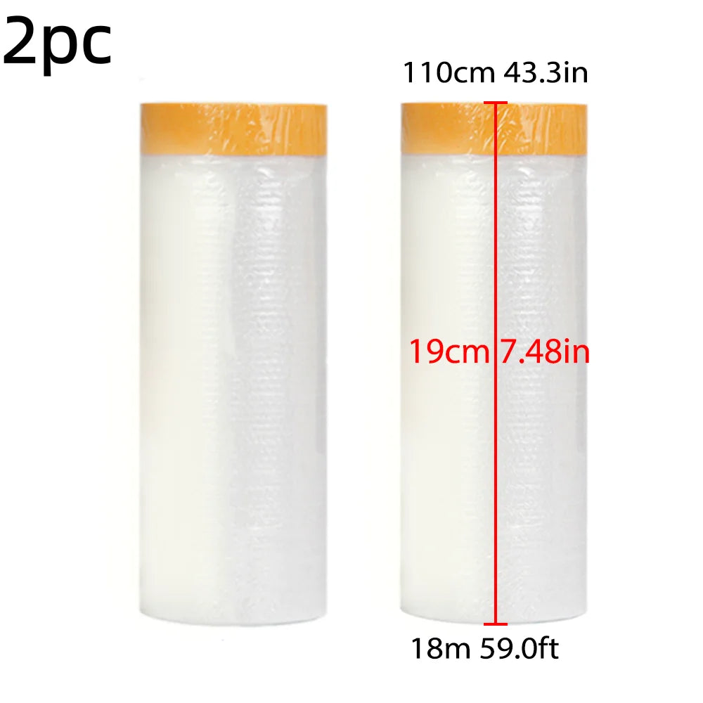 Pre-Taped Masking Film Protection PE Covering Cloth Tape for Living Room Furniture Dust-proof Spray Paint Automobile Painting
