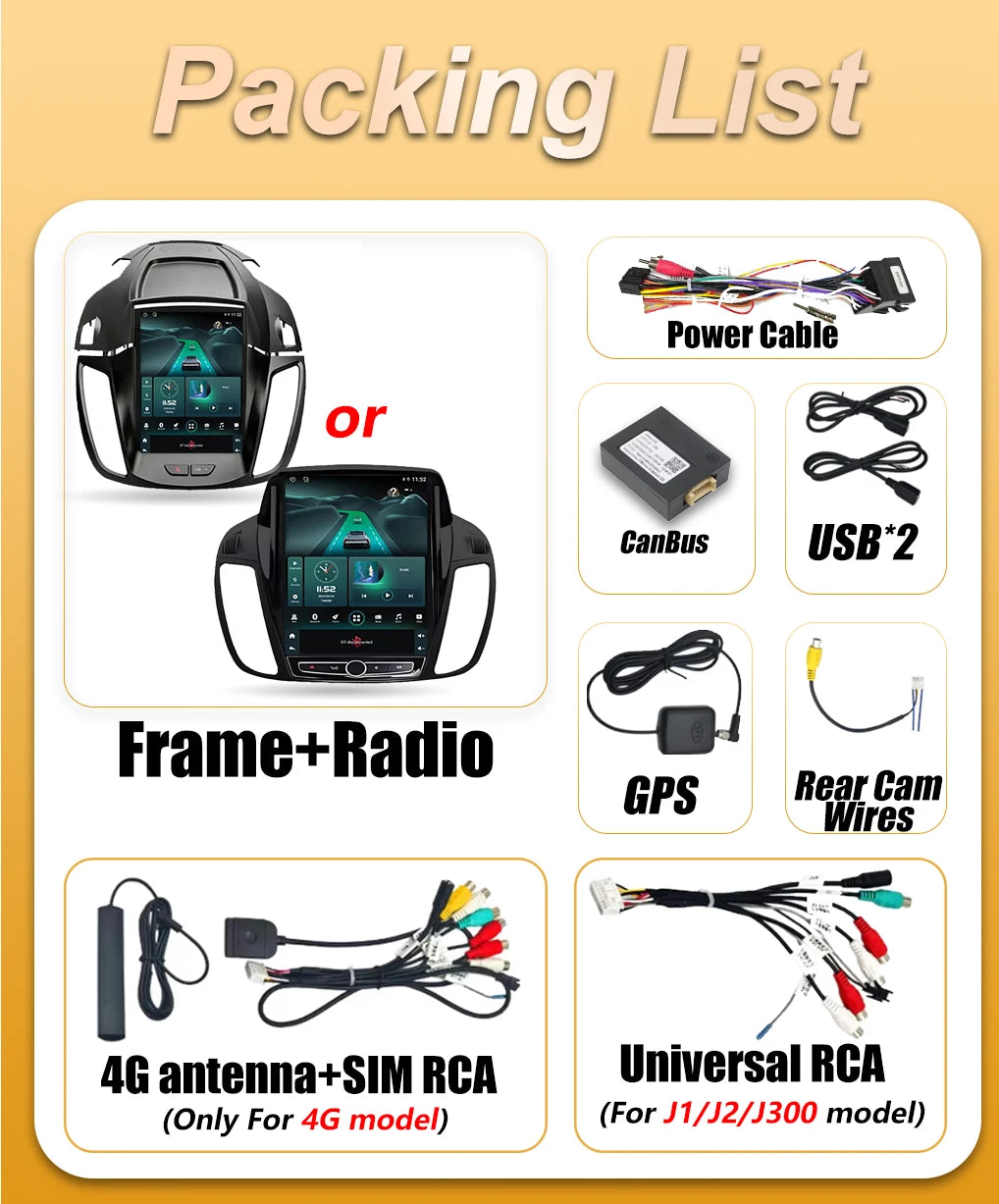Car Stereo with Apple CarPlay & Android Auto, Compatible with Ford C-MAX, Kuga 2 & Escape 3