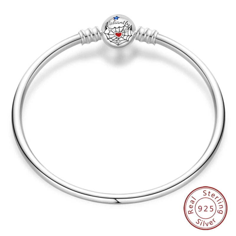 925 Sterling Silver Charm Bracelet – Star Moon Sun Four Leaf Clover Zircon | DIY Birthday Gift for Women (17-20cm)