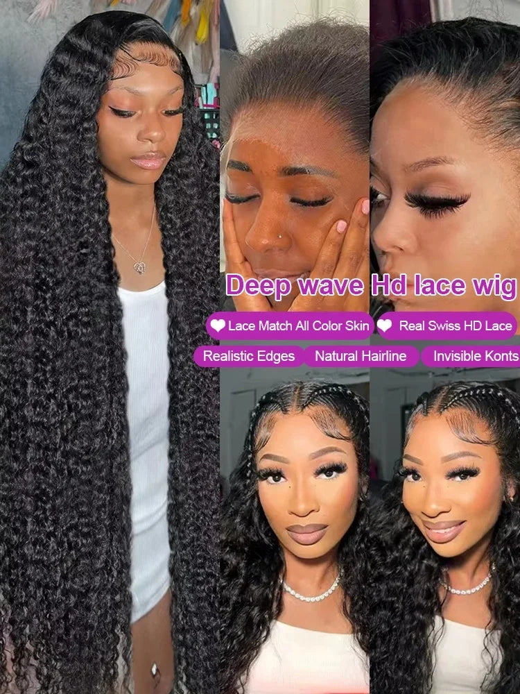 Water Wave HD Lace Front Wig 13x4 13x6 - 250 Density Human Hair