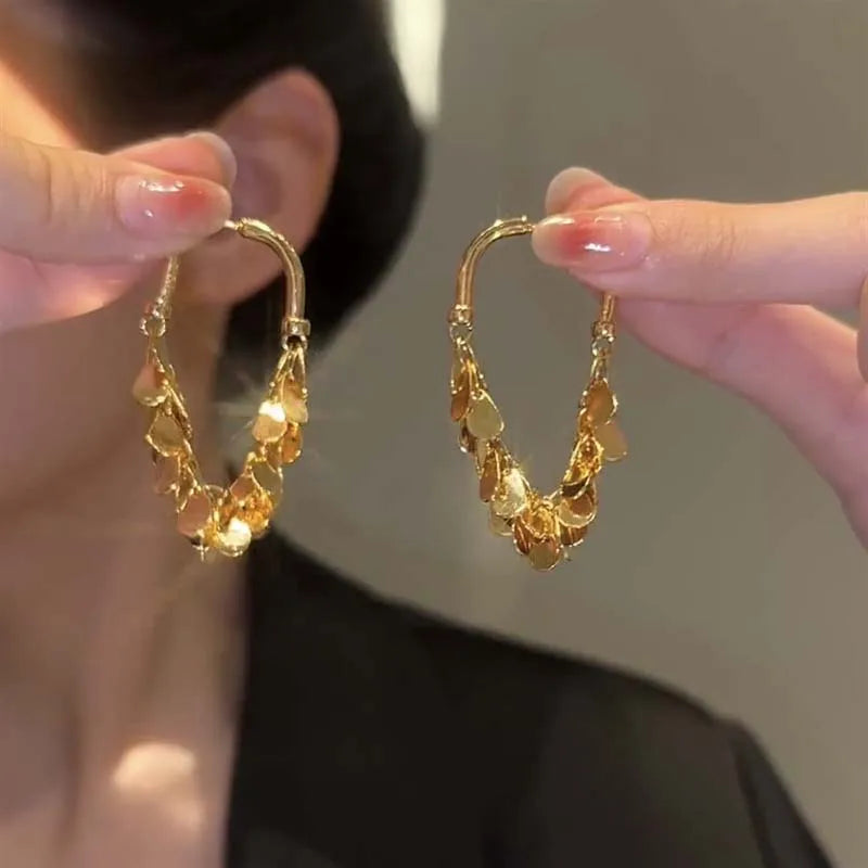 Long Tassel Drop Earrings — Metal Statement Jewellery for Women