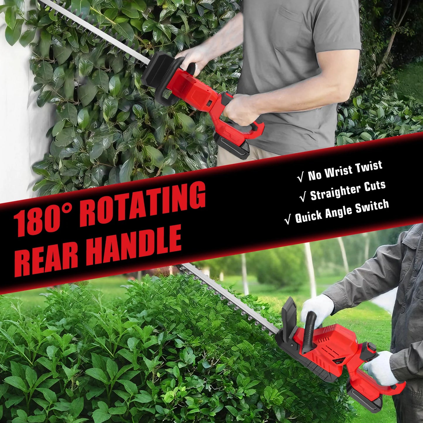 Brushless Cordless Hedge Trimmer 3000RPM – Compatible with Milwaukee 18V Battery (Battery Not Included)
