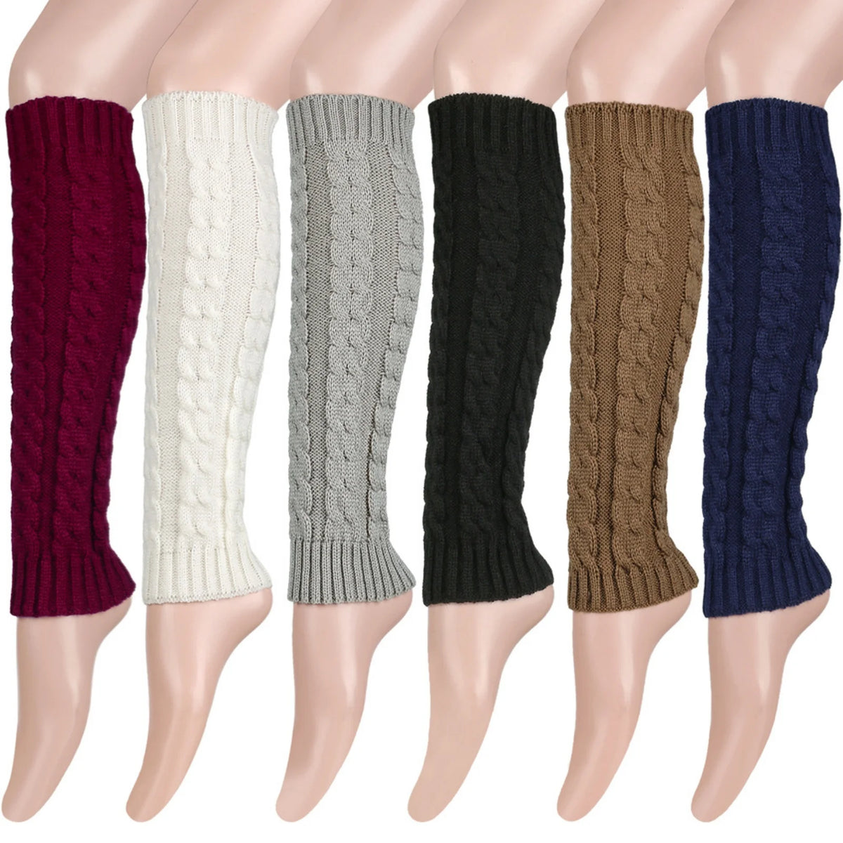 Women's Long Crochet Leg Warmers - Ankle to Knee Knit Boot Covers