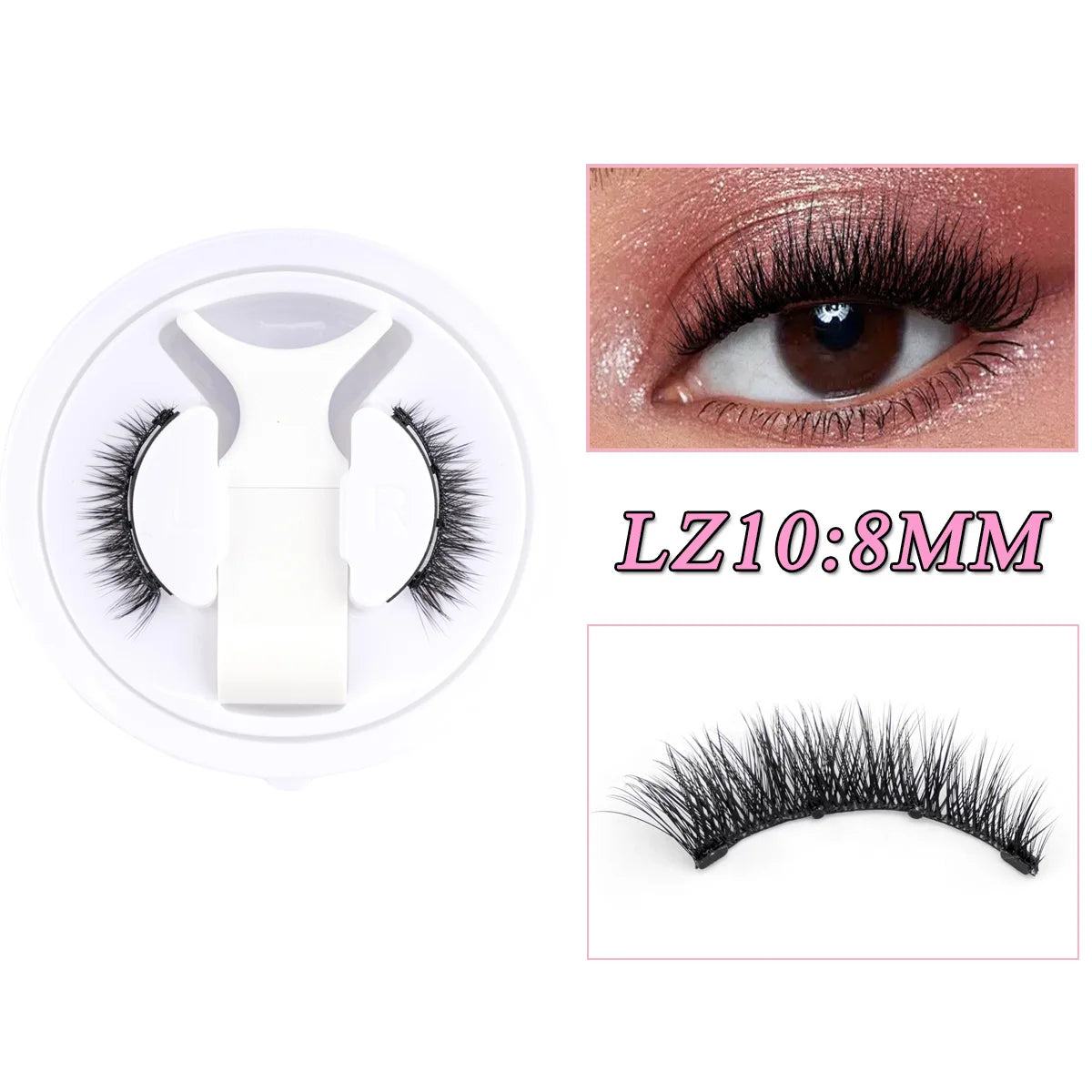 3D Magnetic Eyelashes with Tweezer – Reusable No-Glue False Lashes