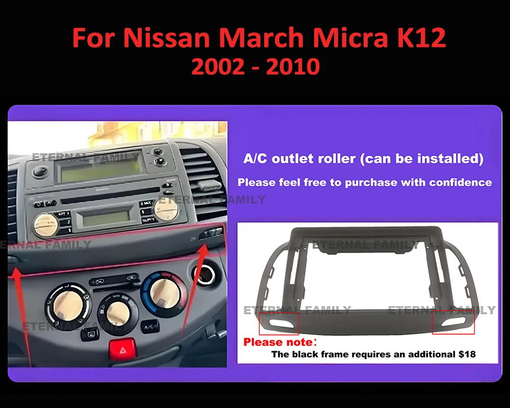 Android 15 For Nissan March Micra K12 2002 -2010 Car Radio Stereo Multimedia WIFI Wireless Carplay Android Auto Navigation 4G BT