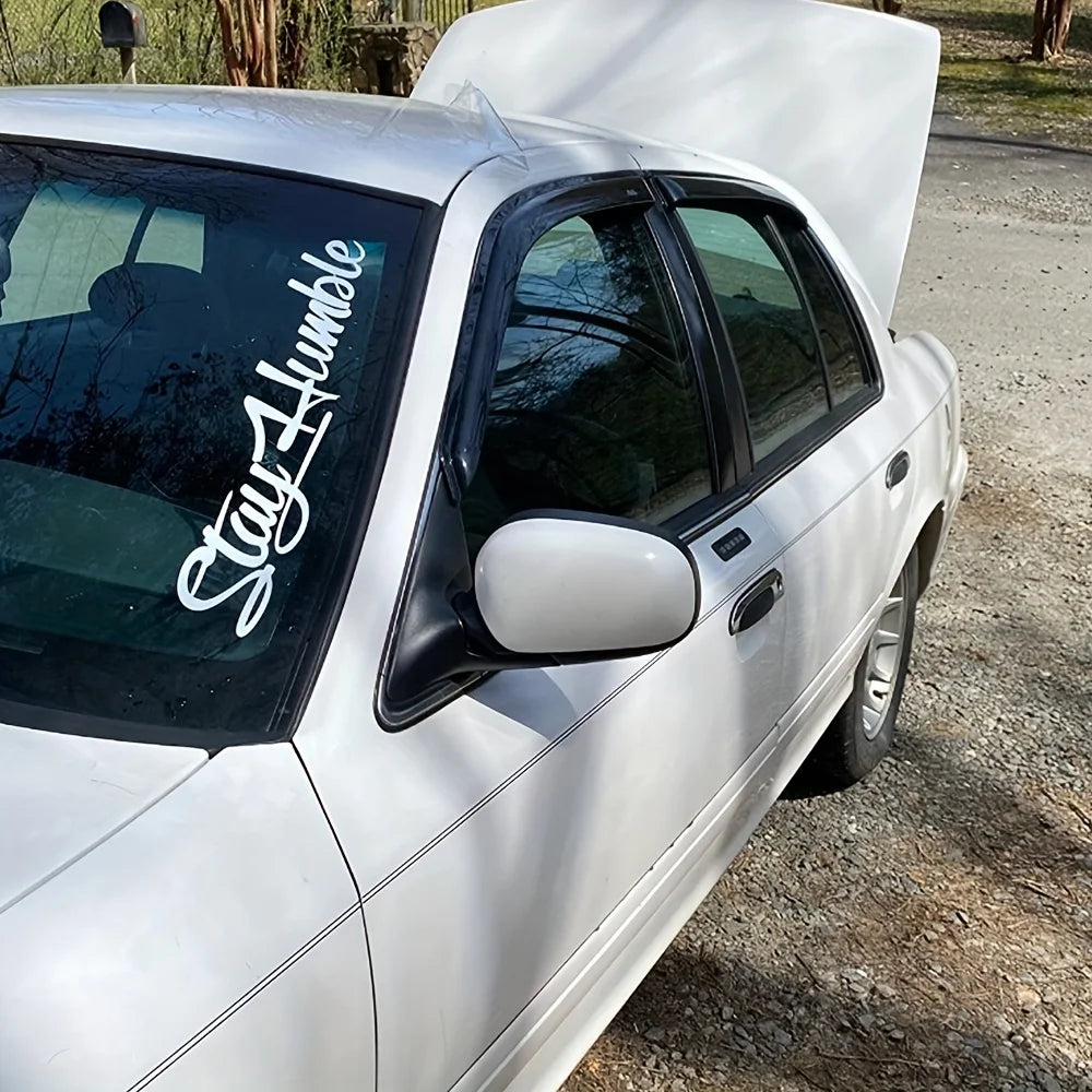 Stay Humble Windshield Decal - Large Funny Vinyl Sticker for Drift Cars & Trucks, Bumper Decoration Waterproof - 1pc
