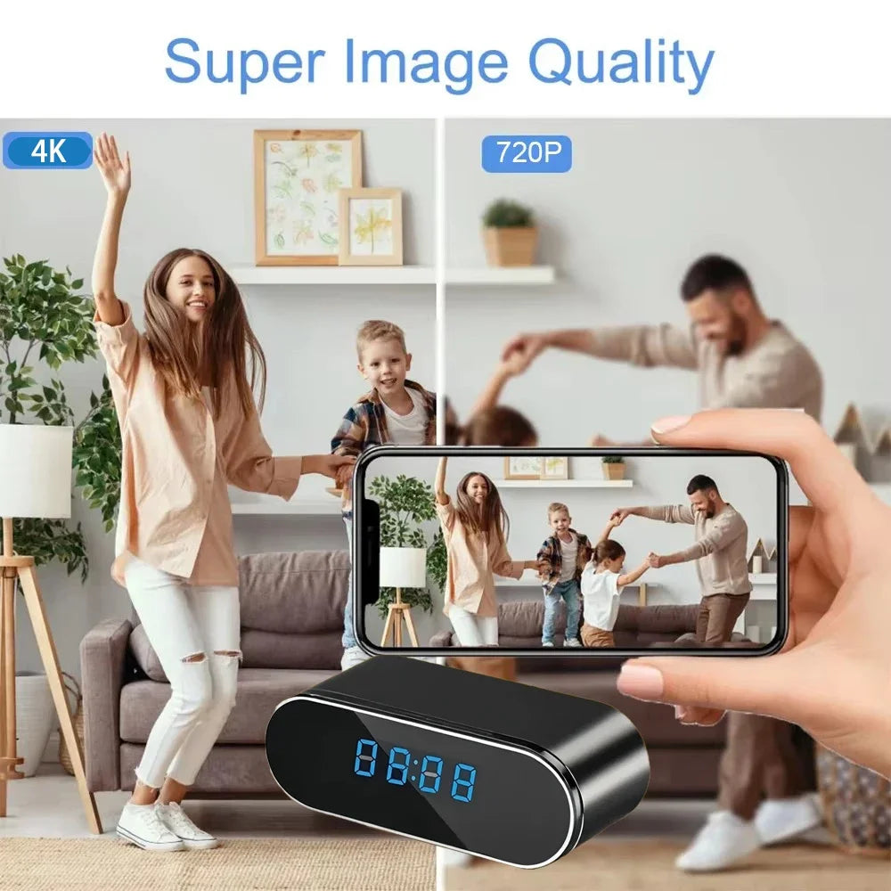 4K Clock Camera — WiFi Home Security with Night Vision