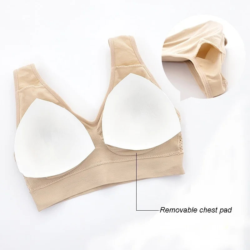 Breathable Women's Tops Hollow Out Bras Gym Running Fitness Yoga Bra Sportswear Padded Push Up Sports Tops Underwear Women Bra