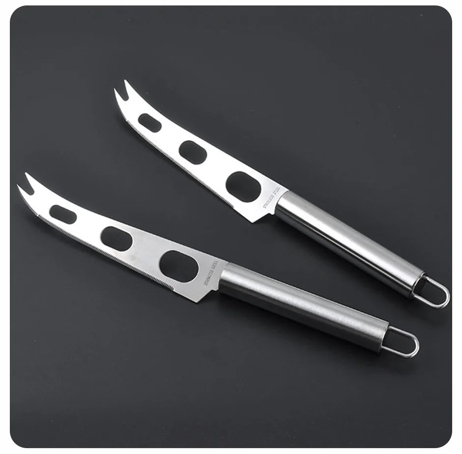Cheese Knife Kitchen Tool Stainless Steel Multifunctional Baking Tool Pizza Butter Noodle Cutter Circular Handle Kitchen Accesso