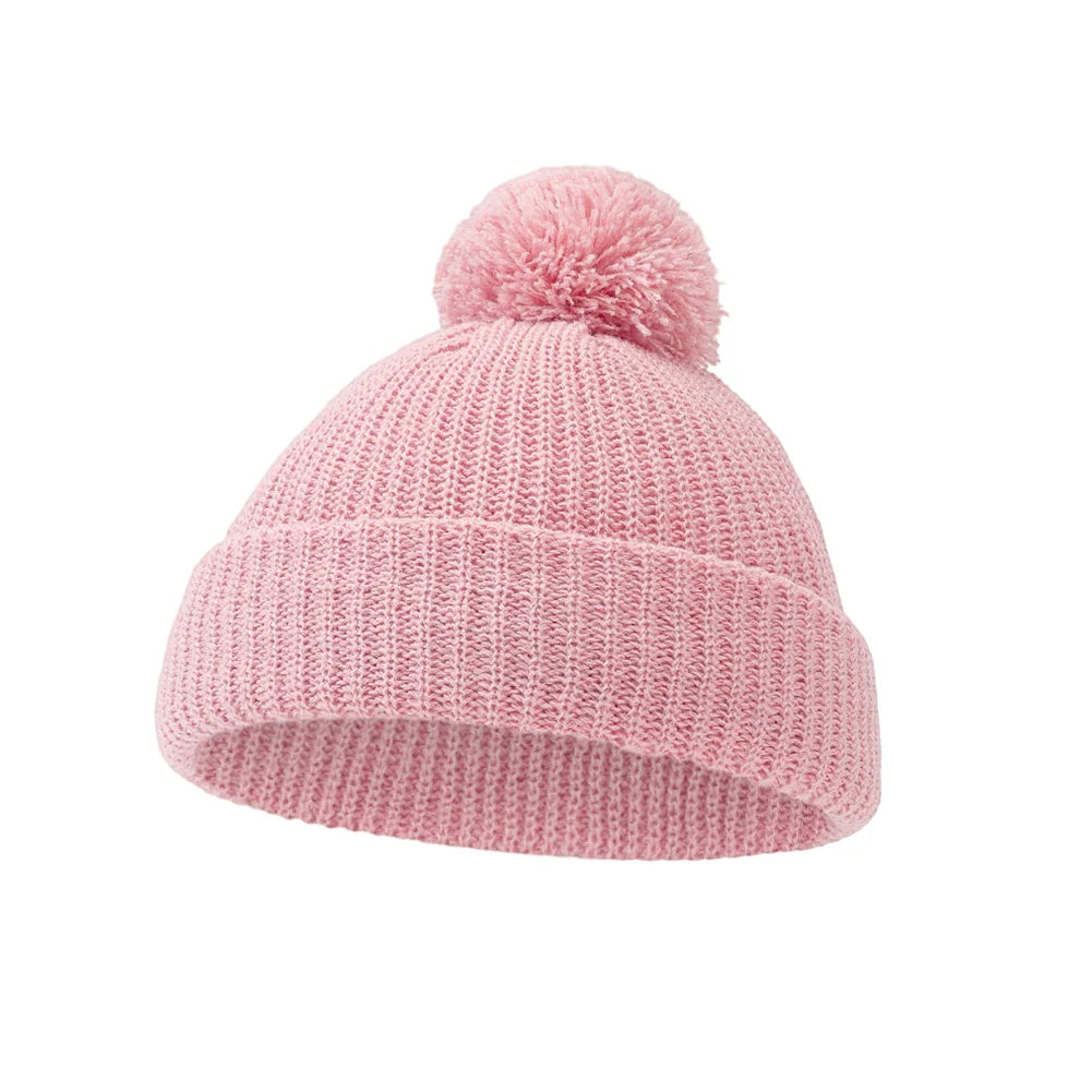 Infant Pom Pom Knit Beanie - Folded Cuff Baby Hat 0-12 Months - photo 13