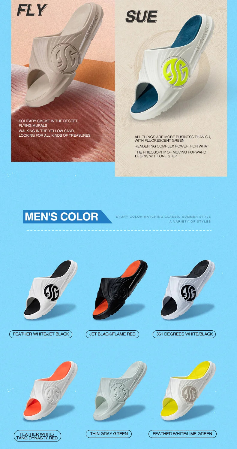 361 Degrees AG Aaron Gordon Men Slippers Non-Slip Sports Soft Elastic Thick Bottom Beach Casual Basketball Sandals 672126702F