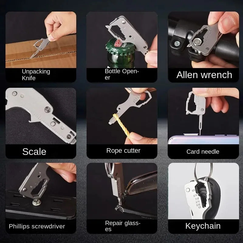 Mini Multifunctional Keychain Tool Card Stainless Steel Emergency Repair Tool Drone Repair Tool Essential Outdoor and Home Use