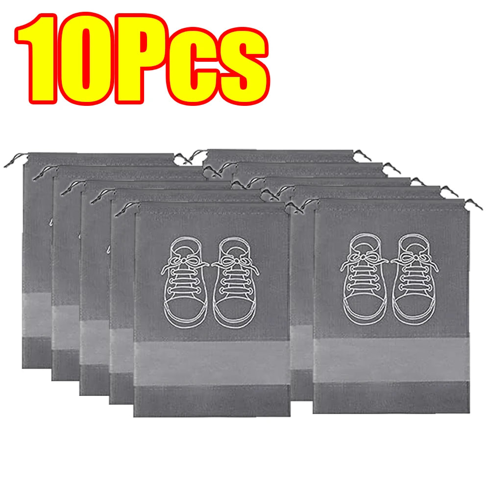 1-50Pcs Shoes Storage Organizer Bags Non Woven Travel Portable Bag Clear Protective Travel Bags for Footwear Waterproof Shoe Bag