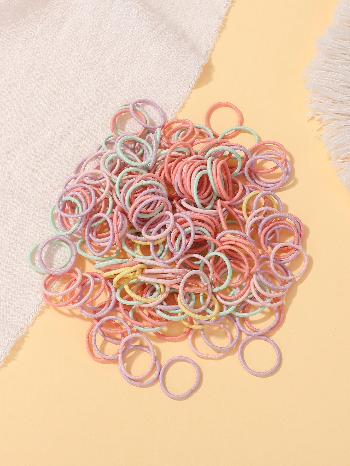 MMAlto 100 Pcs Colorful Mini Hair Ties – Soft Nylon Elastic Rubber Bands for Baby Girls & Kids