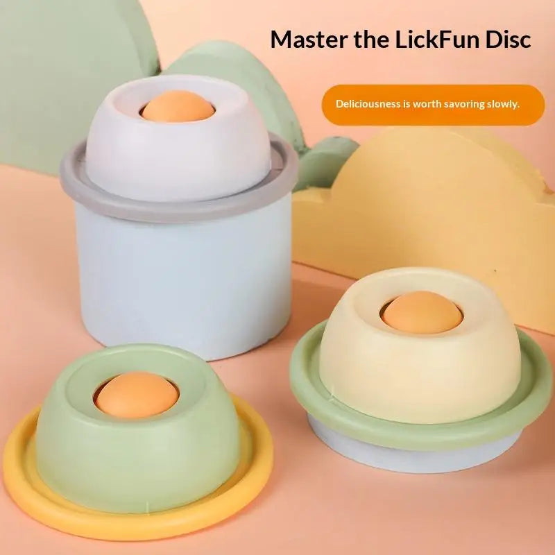 Round Pet Lick Mat - Slow Feeder Plate for Dogs & Cats