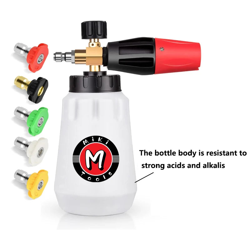 Snow Foam Cannon Heavy Duty Snow Foam Gun Sprayer Car Foam Blaster Wide Neck Adjustable Thick Foamer with 1/4 Quick Connector 1L - photo 7