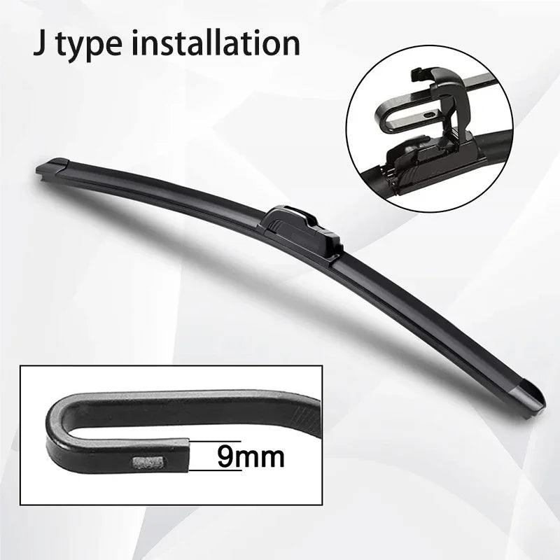 For Toyota Yaris Vitz MK1 MK2  1999-2005 Car Windshield Wiper U-type Soft Rubber Frameless Bracketless Car Wipers 21"+14"